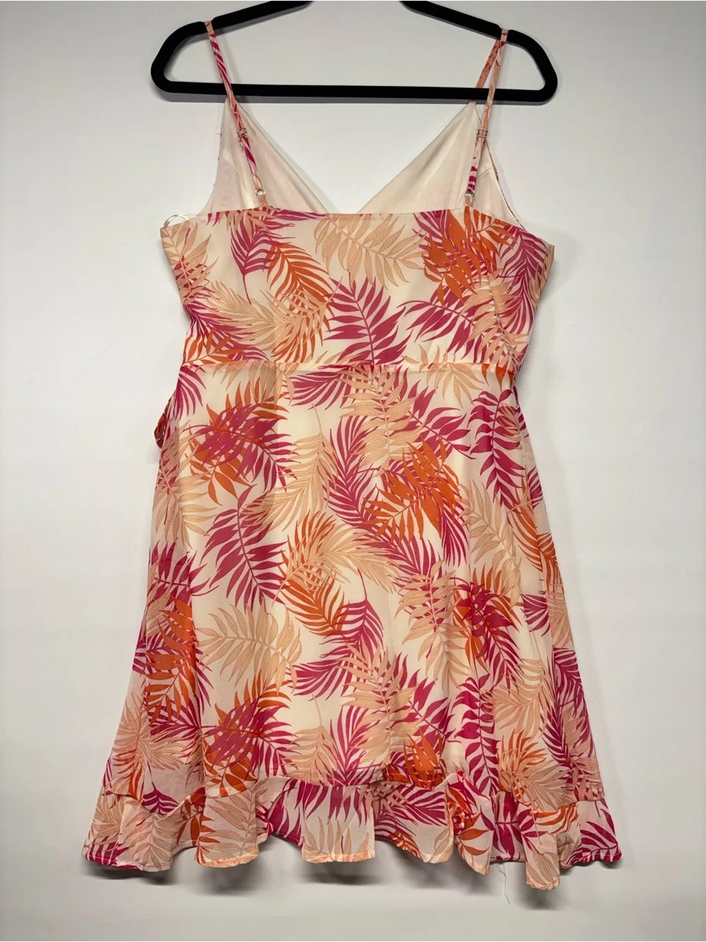 ✨Miami Palm Leaf Print Strappy Wrap Sundress Size L